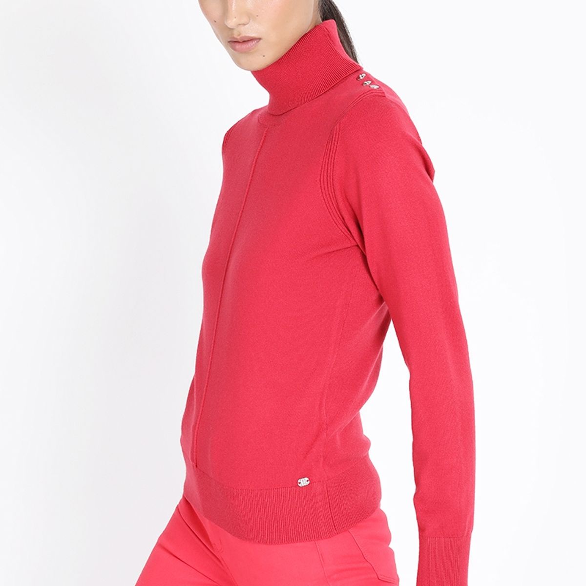 LIOLA - Tejido Punto, Botones En Hombro, Rojo Liola