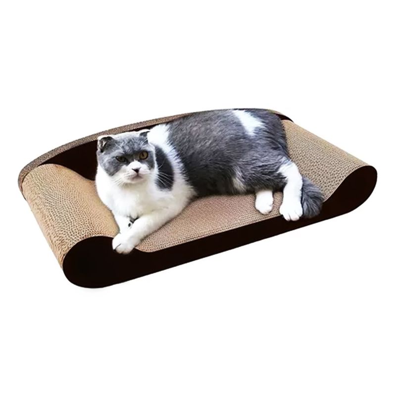 GENERICO - Rascador Tipo Sofa Gatos con Catnip negro 25X12X55 CMS
