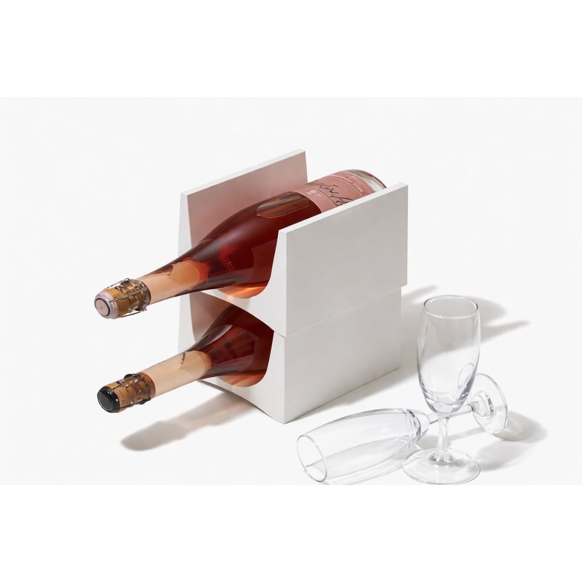 LIKE-IT - Organizador Apilable para Botellas de Vino Like-It STK-12 Blanco Fabricado en Japon