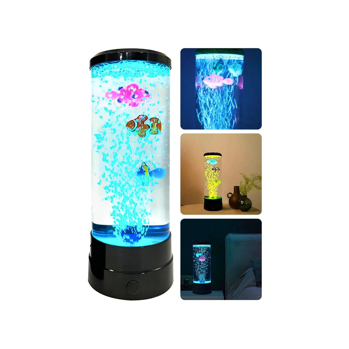 GENERICO - Lámpara De Lava Tipo Pecera Luces Led Con Peces Adorno