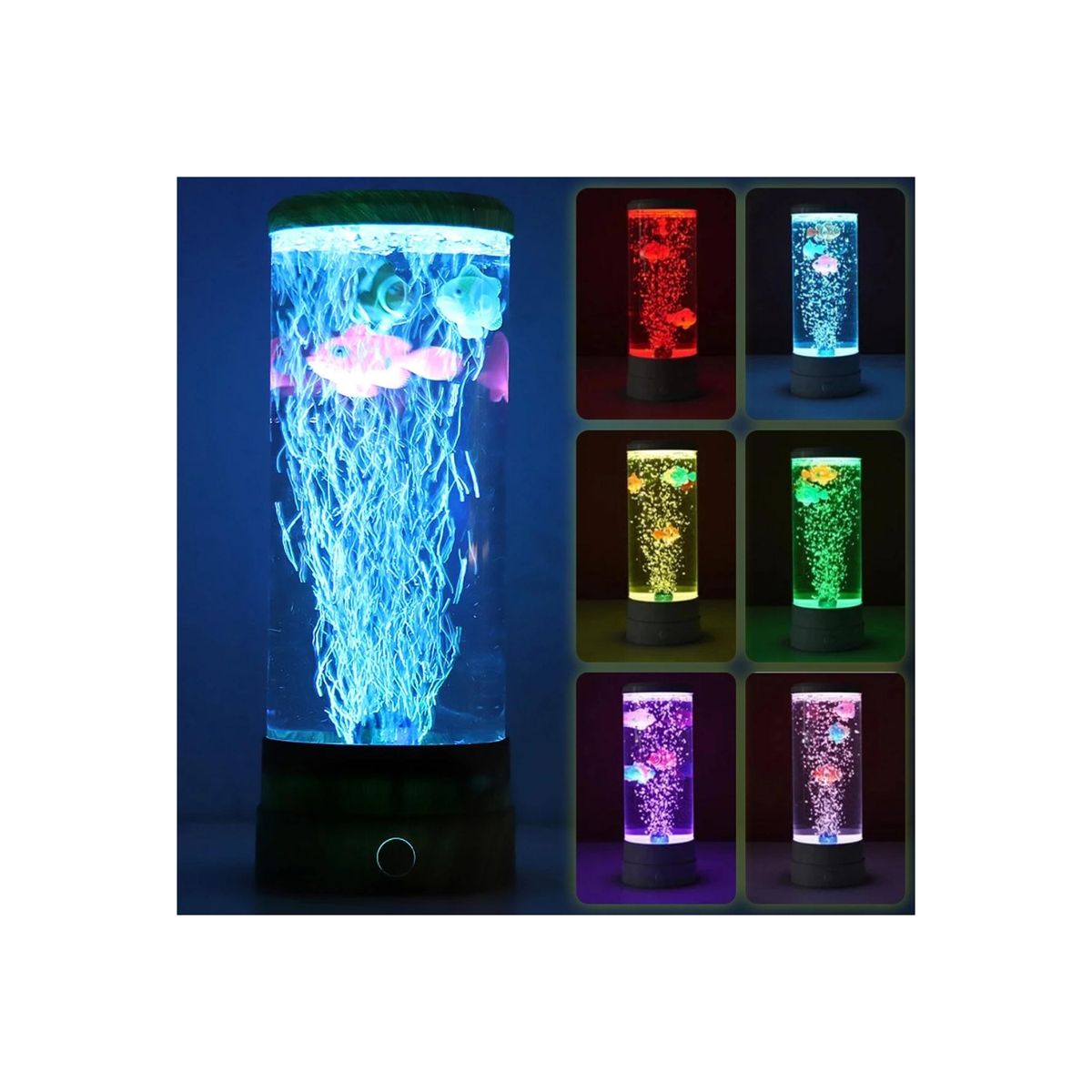 GENERICO - Lámpara De Lava Tipo Pecera Luces Led Con Peces Adorno