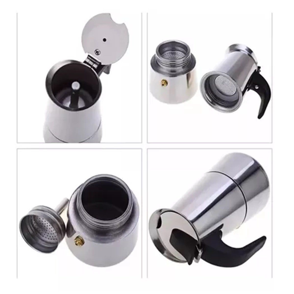 GENERICO - Cafetera Italiana 6 Tazas Inoxidable Espresso Maker Manual