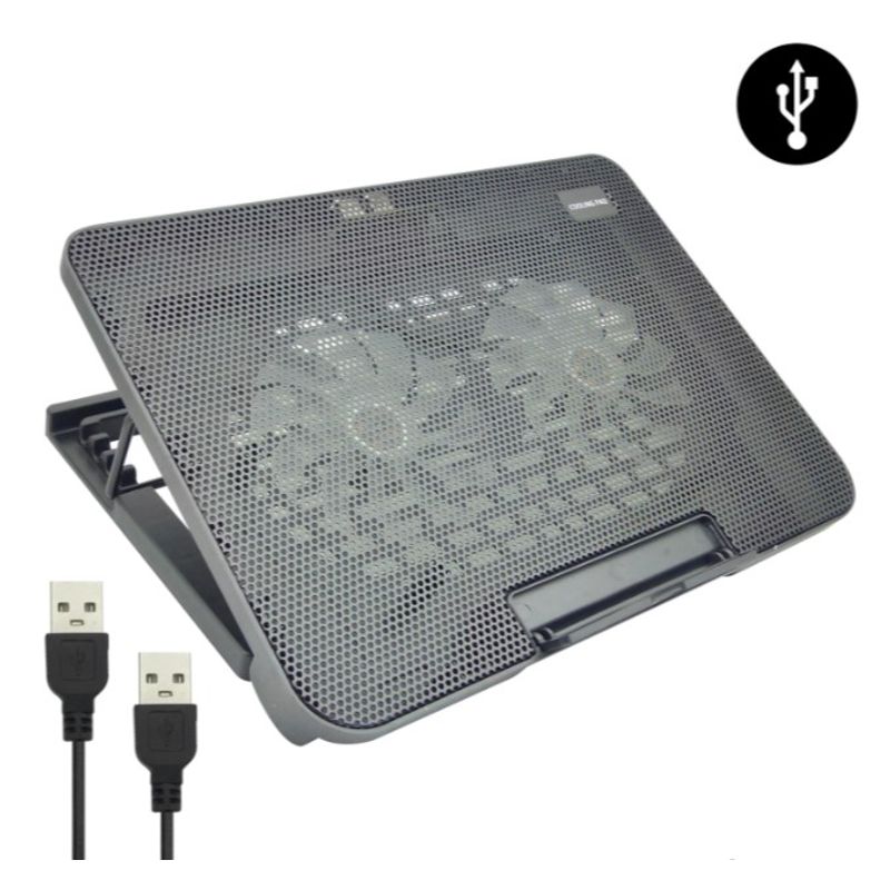 GENERICO - Base de Enfriamiento para Notebook Con Altura Ajustable y Dos USB