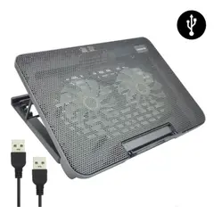 GENERICO - Base de Enfriamiento para Notebook Con Altura Ajustable y Dos USB
