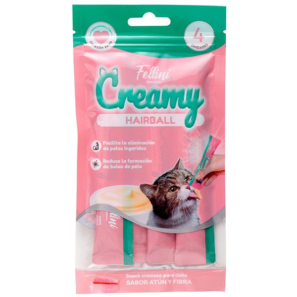 Fellini Creamy Hairball Atun 4 tubos