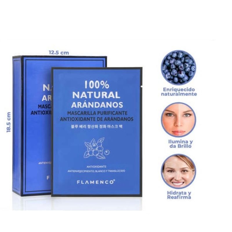FLAMENCO - Mascarilla Facial Hidratante De Arándanos.-