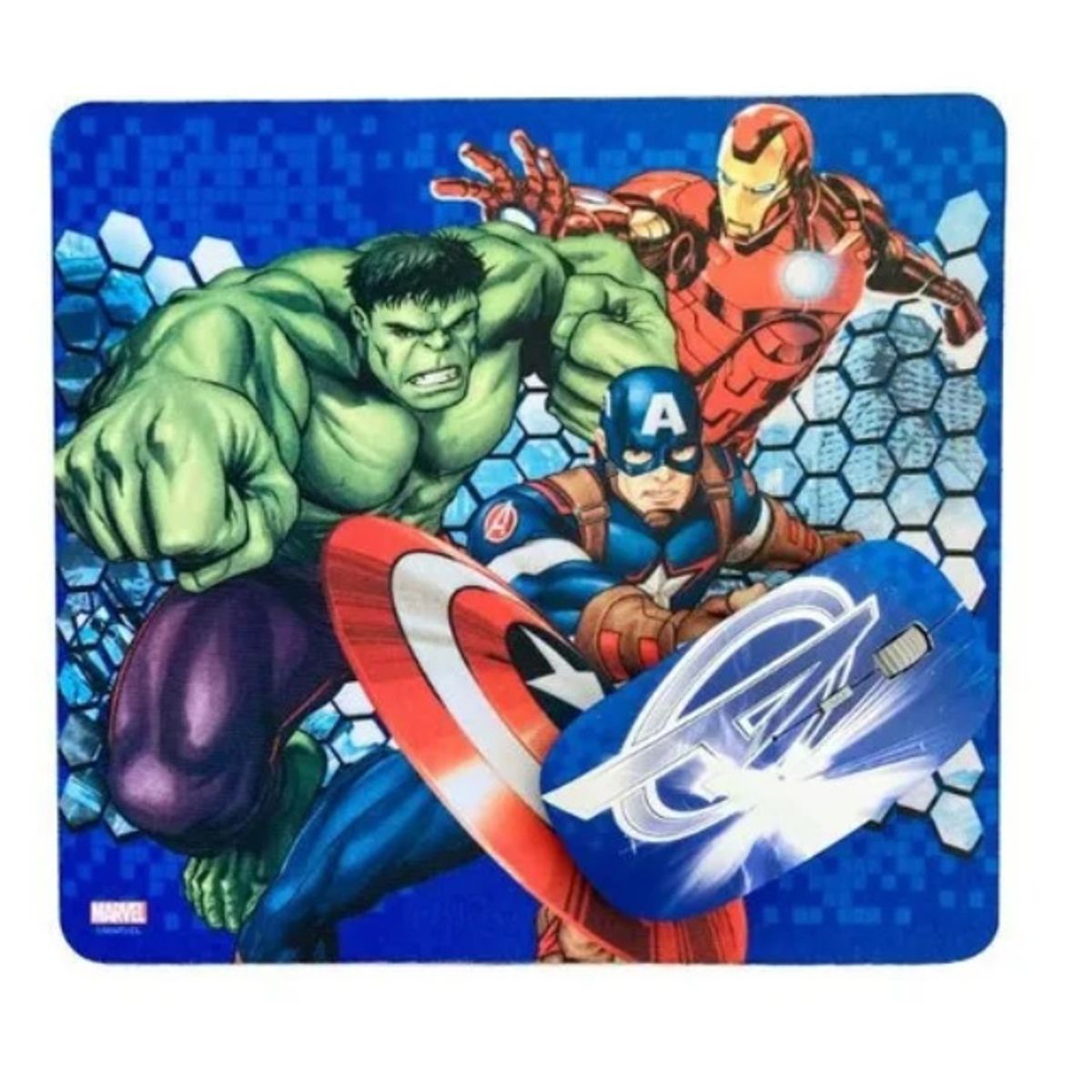 SAKAR - Kit Mouse Inalambrico Y MousePad  para niños Avengers