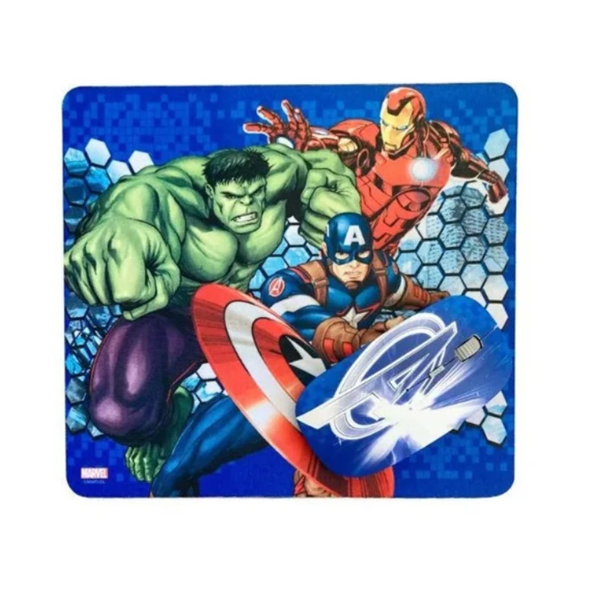SAKAR - Kit Mouse Inalambrico Y MousePad  para niños Avengers