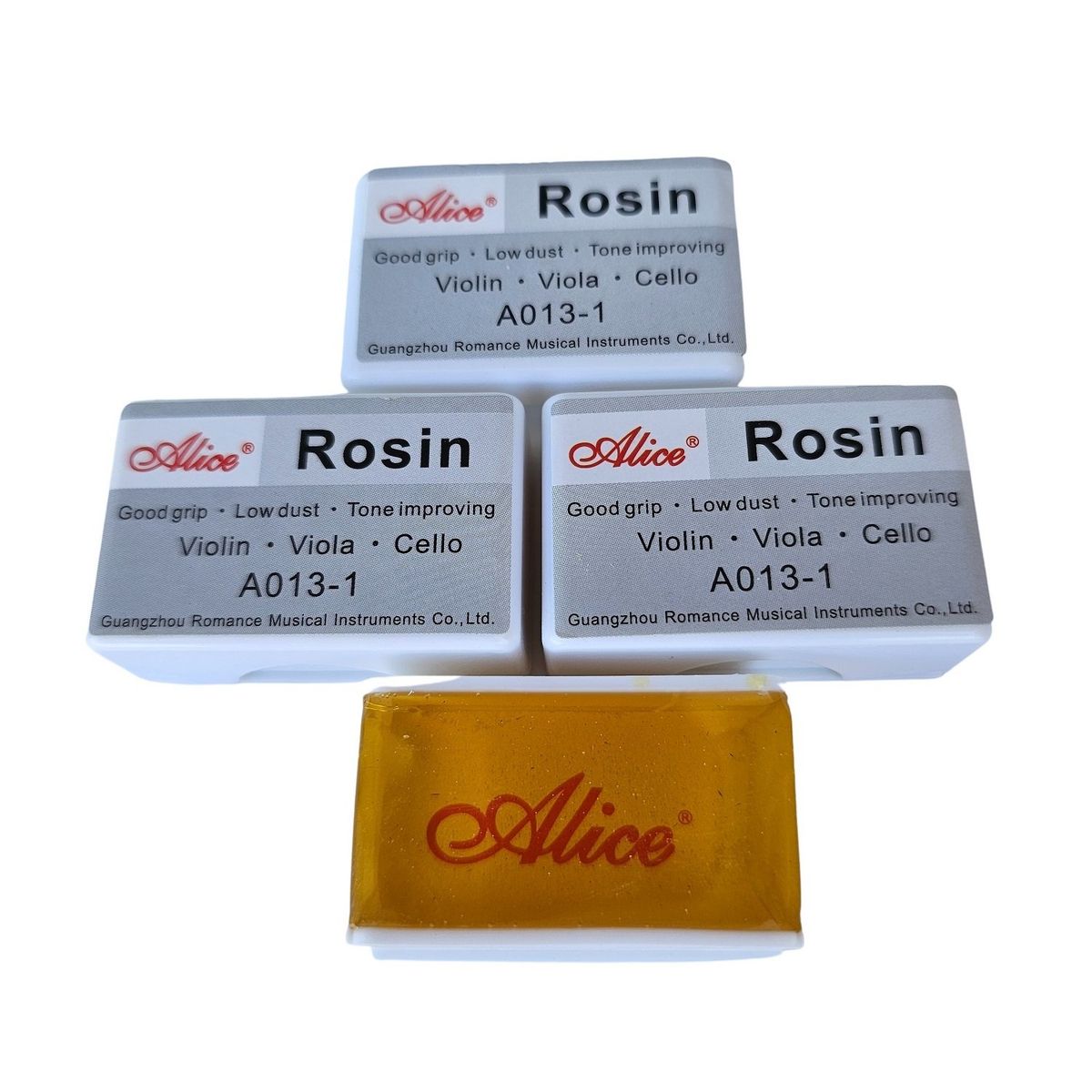 ALICE - Pack 3 Resina Pecastilla Colofonia Alice A013-1 Violín Cello