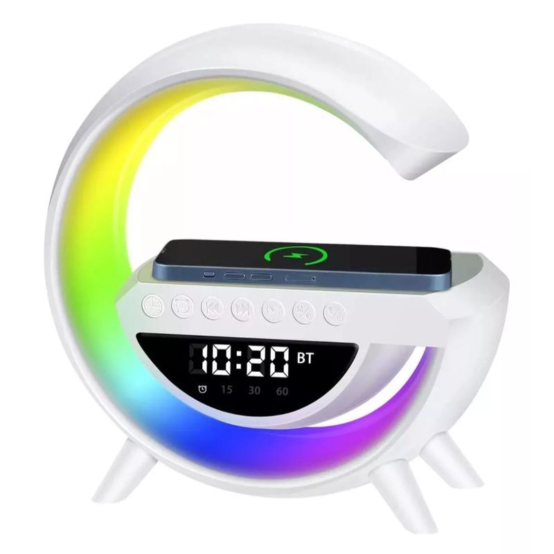 GENERICO - Lampara de mesa Luz LED - Parlante G - Cargador Inalambrico