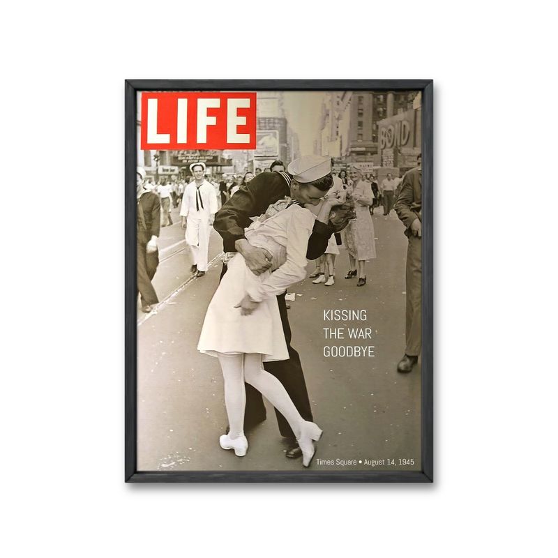 GENERICO - CUADRO DECORATIVO PORTADA ICONICA REVISTA LIFE EL BESO TIME SQUARE