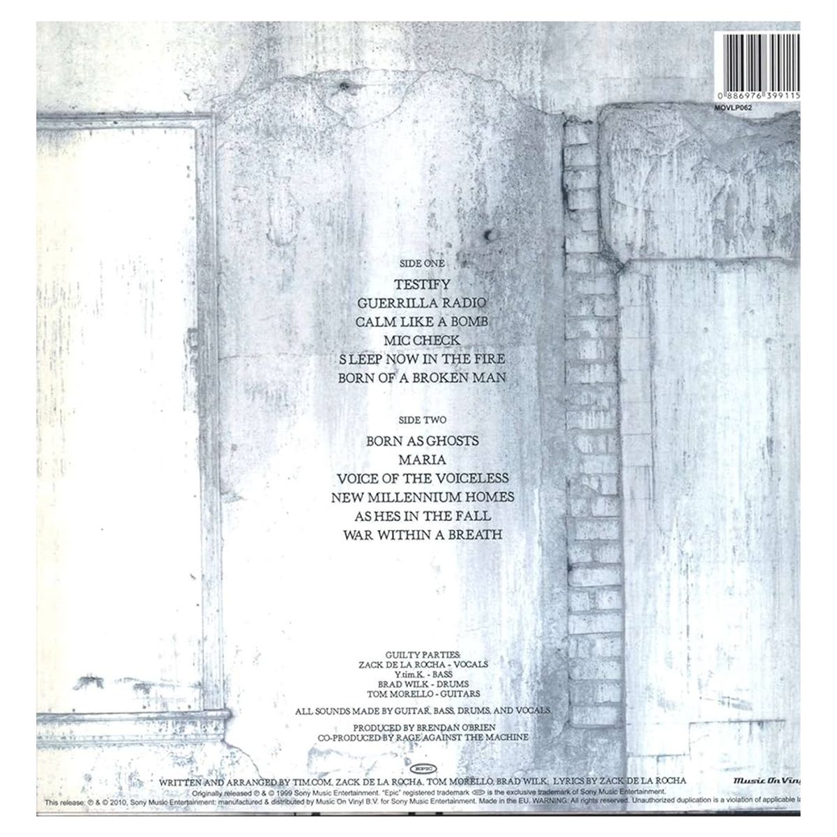 GENERICO - Rage Against The Machine -The Battle Of Los Angeles- Vinilo