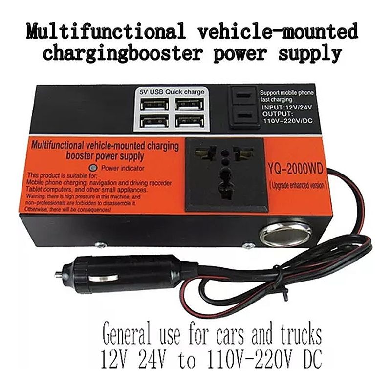 GENERICO - Inversor De Voltaje Auto Convertidor Corriente 12v 220v 15k