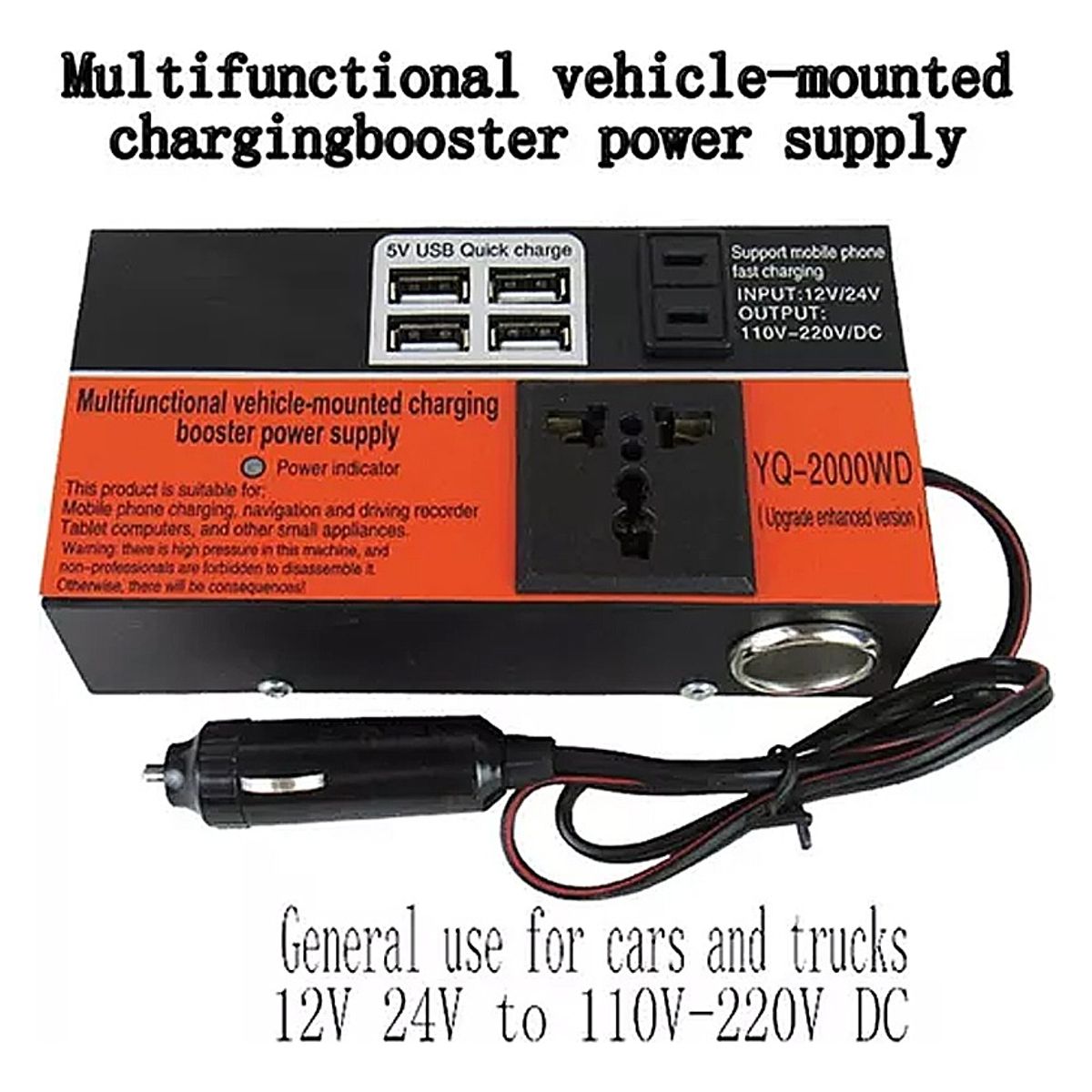 GENERICO - Inversor De Voltaje Auto Convertidor Corriente 12v 220v