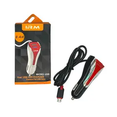 GENERICO - Cargador Auto Doble Usb + Cable Tipo V8 2.4 3 En 1