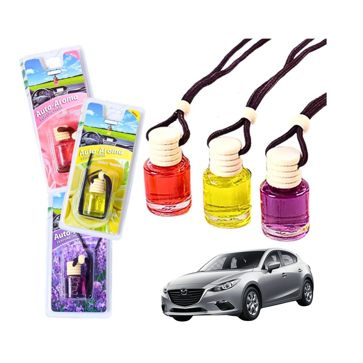 GENERICO - Pack X3 Aromatizantes Para Auto Fragancias Varias Agradables