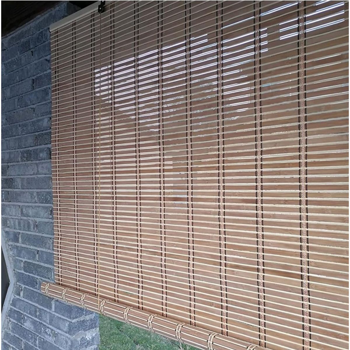 GENERICO - Cortina Persiana Roller Enrollable De Bambú 180x180CM CAFE