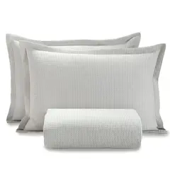 DOHLER - Cubrecama Colcha Piquet 1,5 plazas 100% Algodón Gris - Döhler
