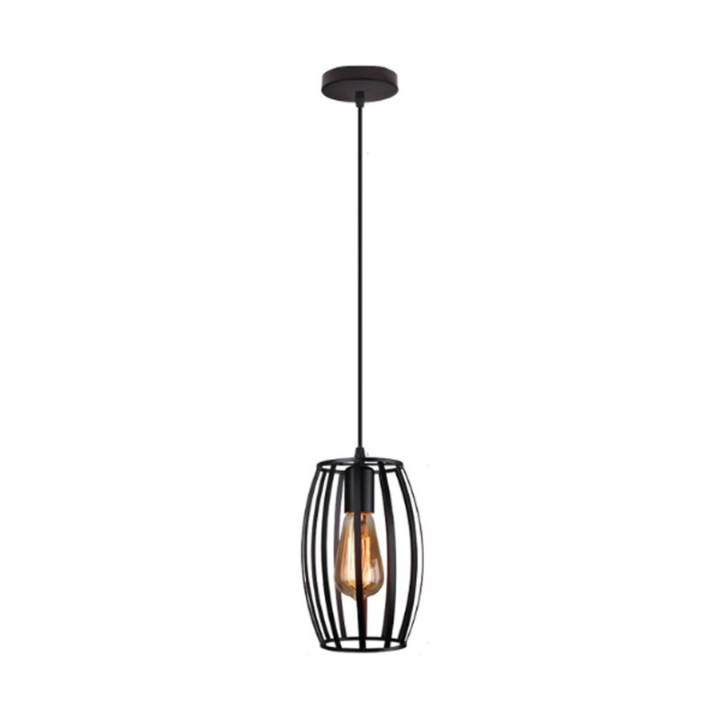HB LEDS - Lámpara Colgante Jaula Aluminio Estilo Moderna E27 Ampolleta Cálida