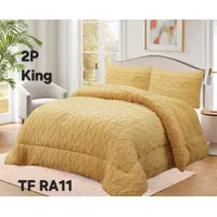 Cobertor de Invierno con Chiporro 2 Plazas Diseño Trenzado Color Amarillo