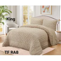 Cobertor de Invierno con Chiporro 2 Plazas Diseño Trenzado Color Beige