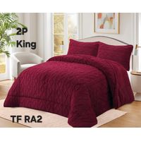 Cobertor de Invierno con Chiporro 2 Plazas Diseño Trenzado Color Burdeo