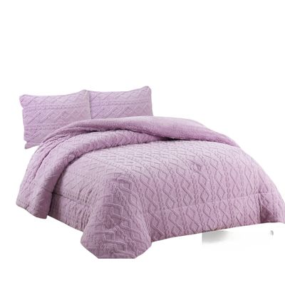 Imagen 2 del producto Cobertor de Invierno con Chiporro 2 Plazas Diseño Trenzado Color Lila