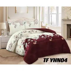 GENERICO - Cobertor de invierno Plush con chiporro 2 Plazas Flores Burdeo