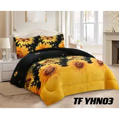 GENERICO - Cobertor de invierno Plush con chiporro 2 Plazas Negro Girasoles