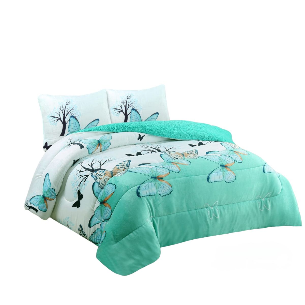 GENERICO - Cobertor de invierno Plush con chiporro 2 Plazas Mariposa Calipso