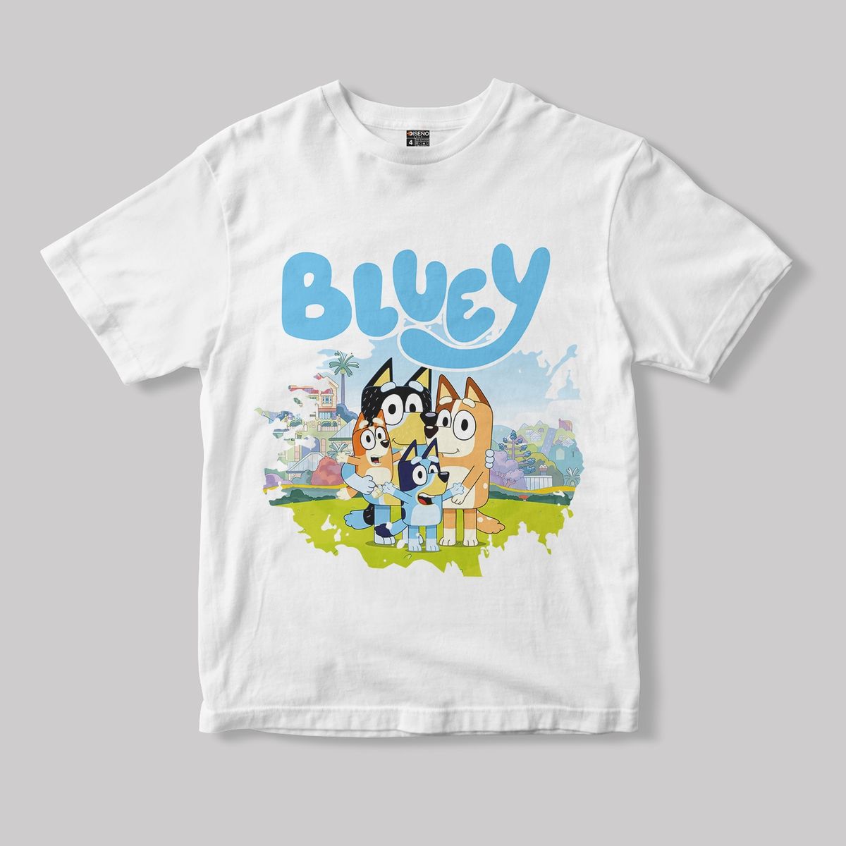 GENERICO - Polera Estampada Bluey Niño Unisex 100 Algodón