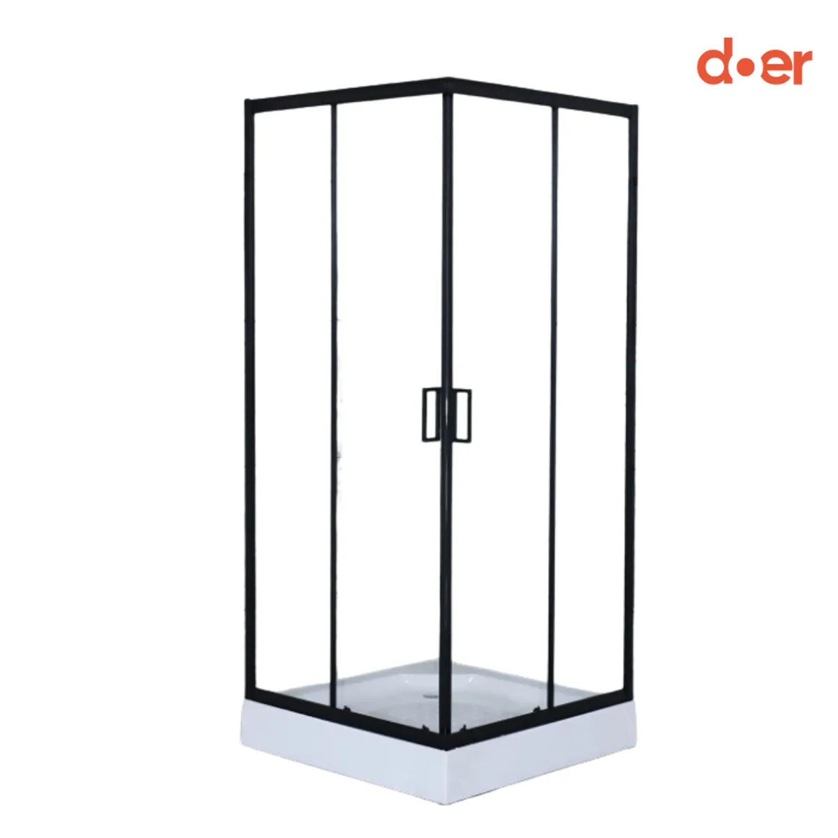 DOER - Cabina ducha Elegance Medium 80x80x200cm cuadrada negra.
