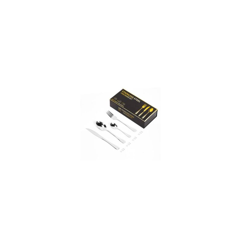 U BUY - Set en Caja de Cubiertos de Lujo 48 Piezas Plateado
