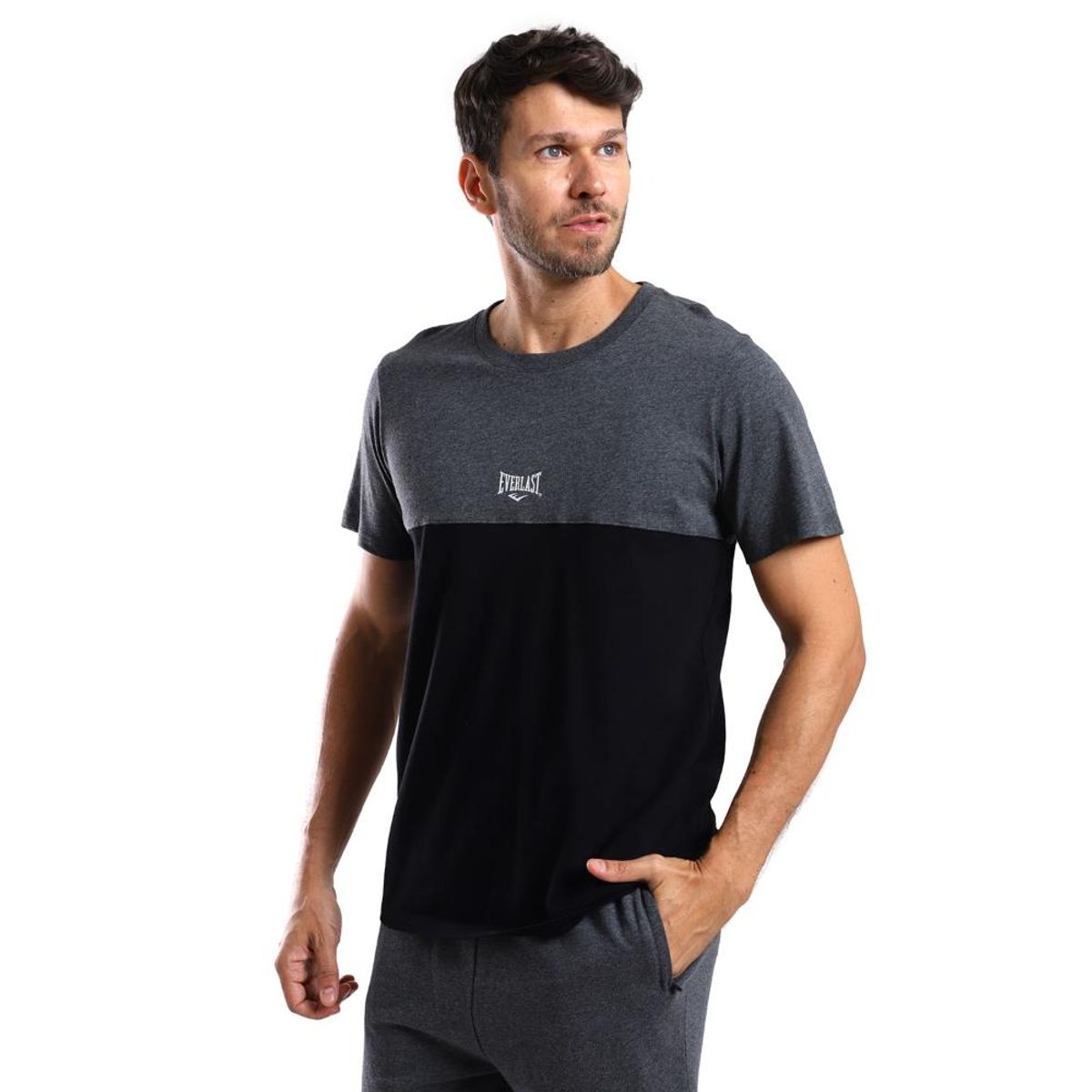 EVERLAST - Polera Everlast Box Block Dark Grey /Black Hombre EVERLAST