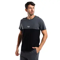 EVERLAST - Polera Box Block Dark Grey /Black Hombre