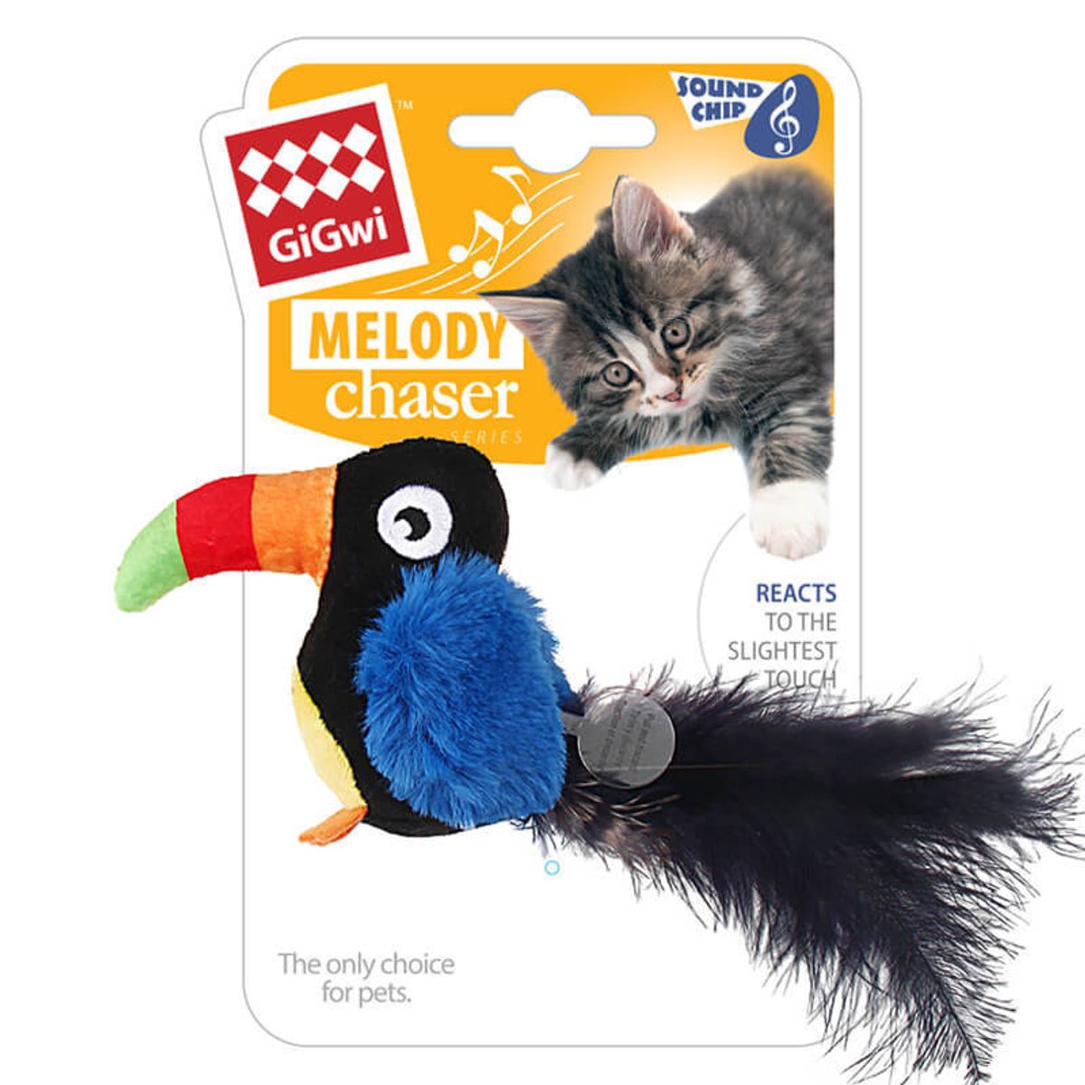 GIGWI - Gigwi Melody Chaser Tucán Juguete para gatos con sonido