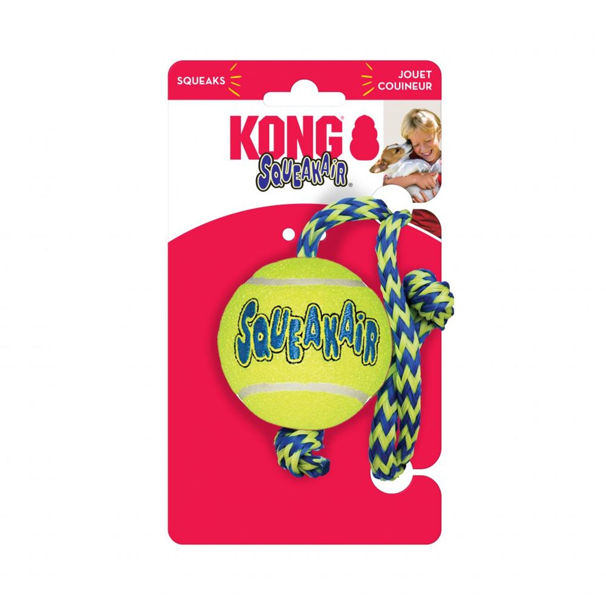 KONG - Pelota Kong Air Ball Squeakair with Rope