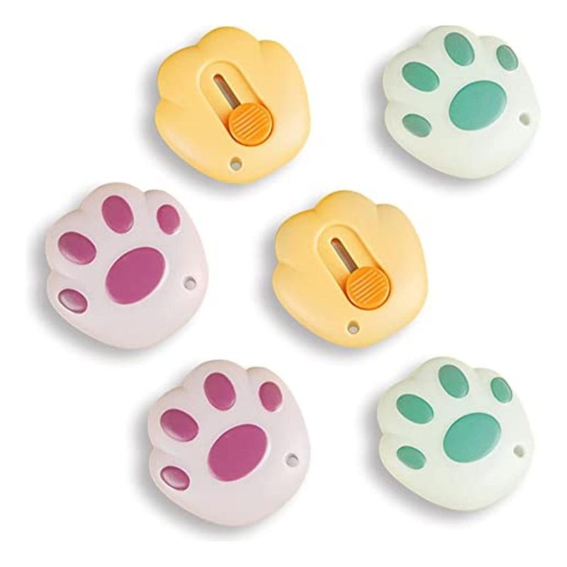 GENERICO - Corta Carton Cutter Patita De Gato Kawaii Cute - Naranja