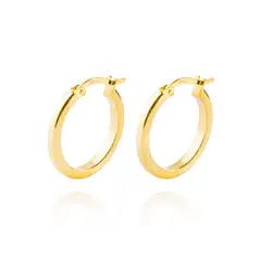 JB JOYAS BARON - Aros de Oro 14kt Argolla Tubo 15mm