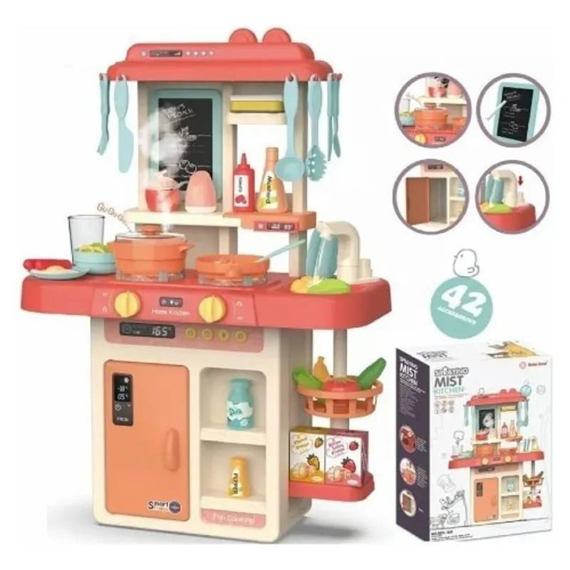 U BUY - Cocina De Juguete 42 Accesorios Estilo Moderno Rosada