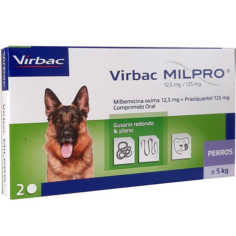 VIRBAC - Milpro Antiparasitario int Perro mas de 5 kg Virbac 2 comp