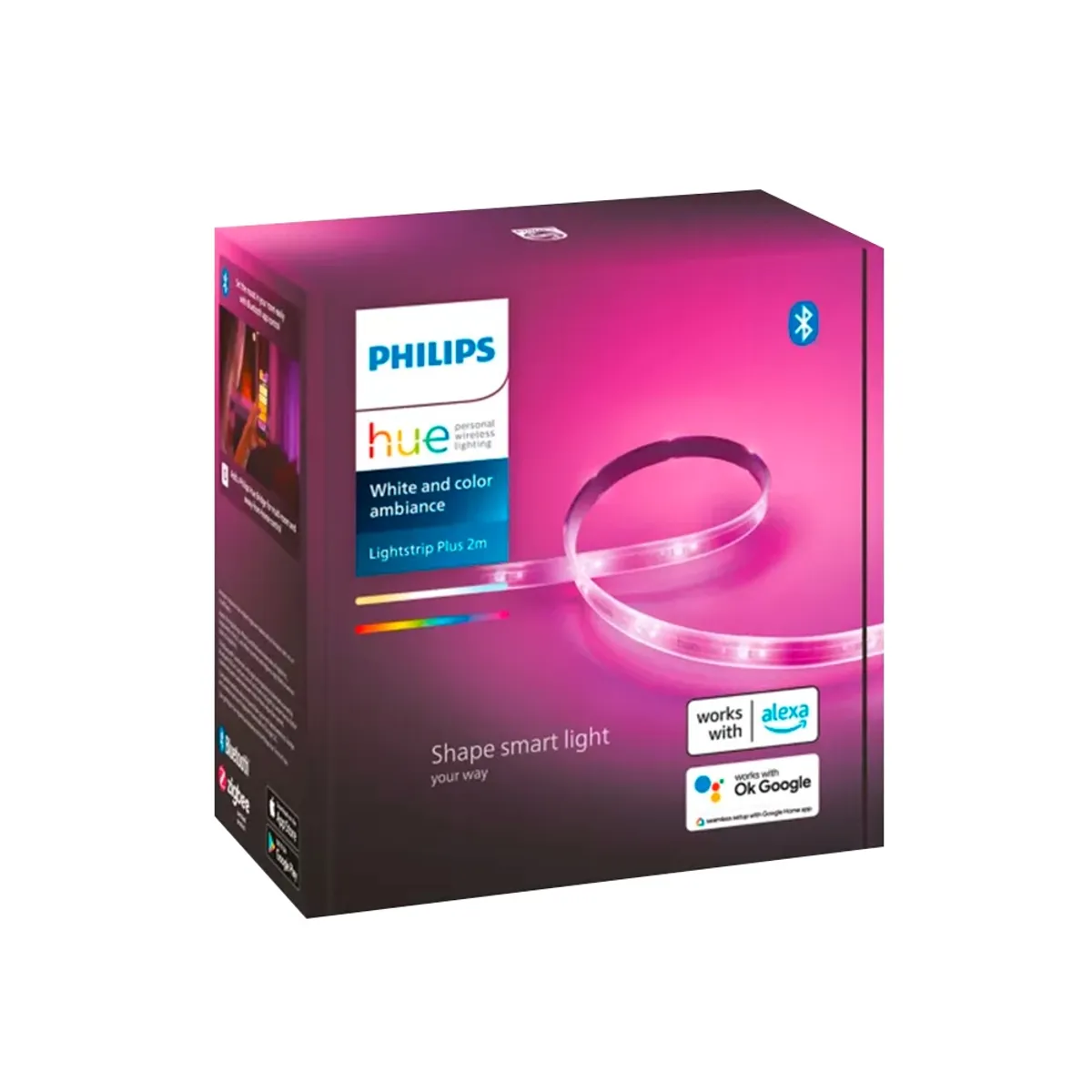 PHILIPS HUE - Tira Led Inteligente Philips Hue Base V4 de 2 Mts Multicolor