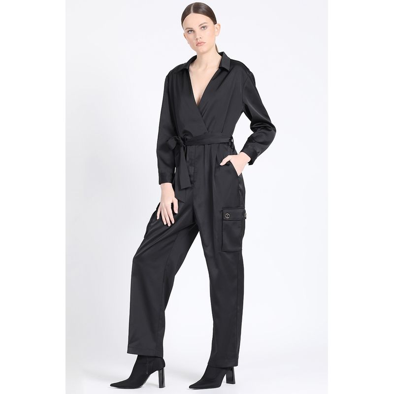 LIOLA - Enterito Recto Cargo, Satin Negro Liola