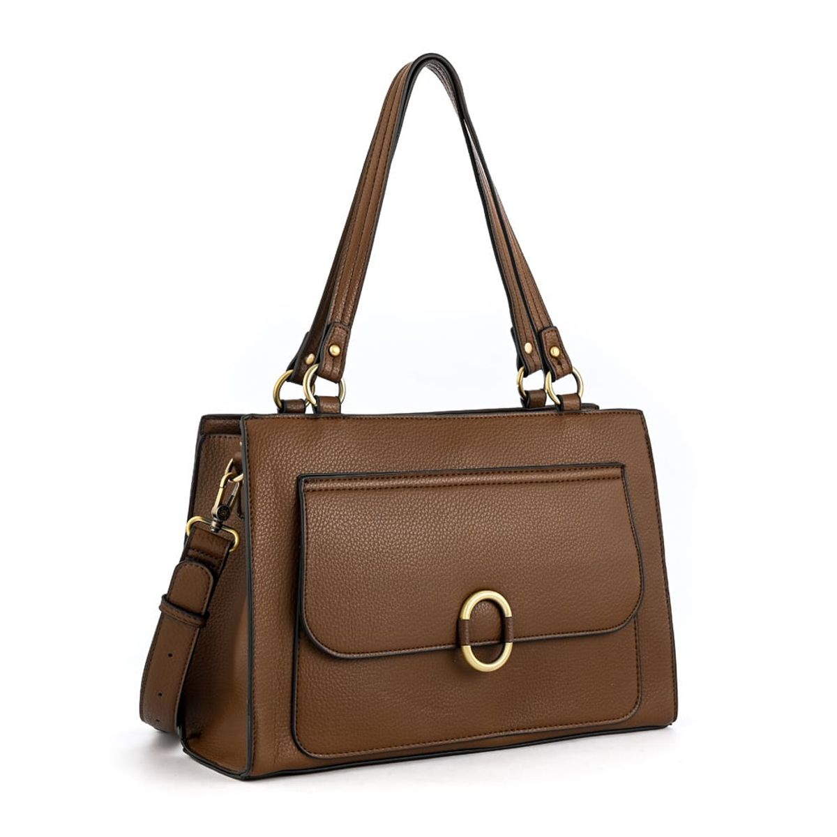 AMPHORA - Cartera Dos Asas Tres divisiones mediana dubois cafe oscuro