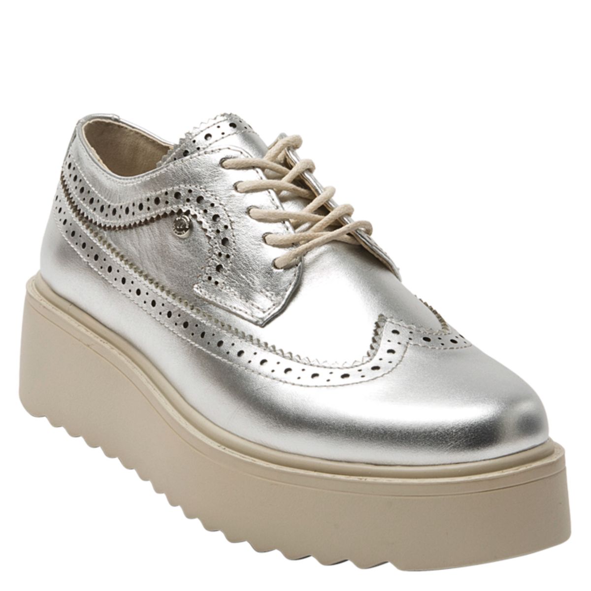 POLLINI - Zapato Casual Femenino Plateado Pollini