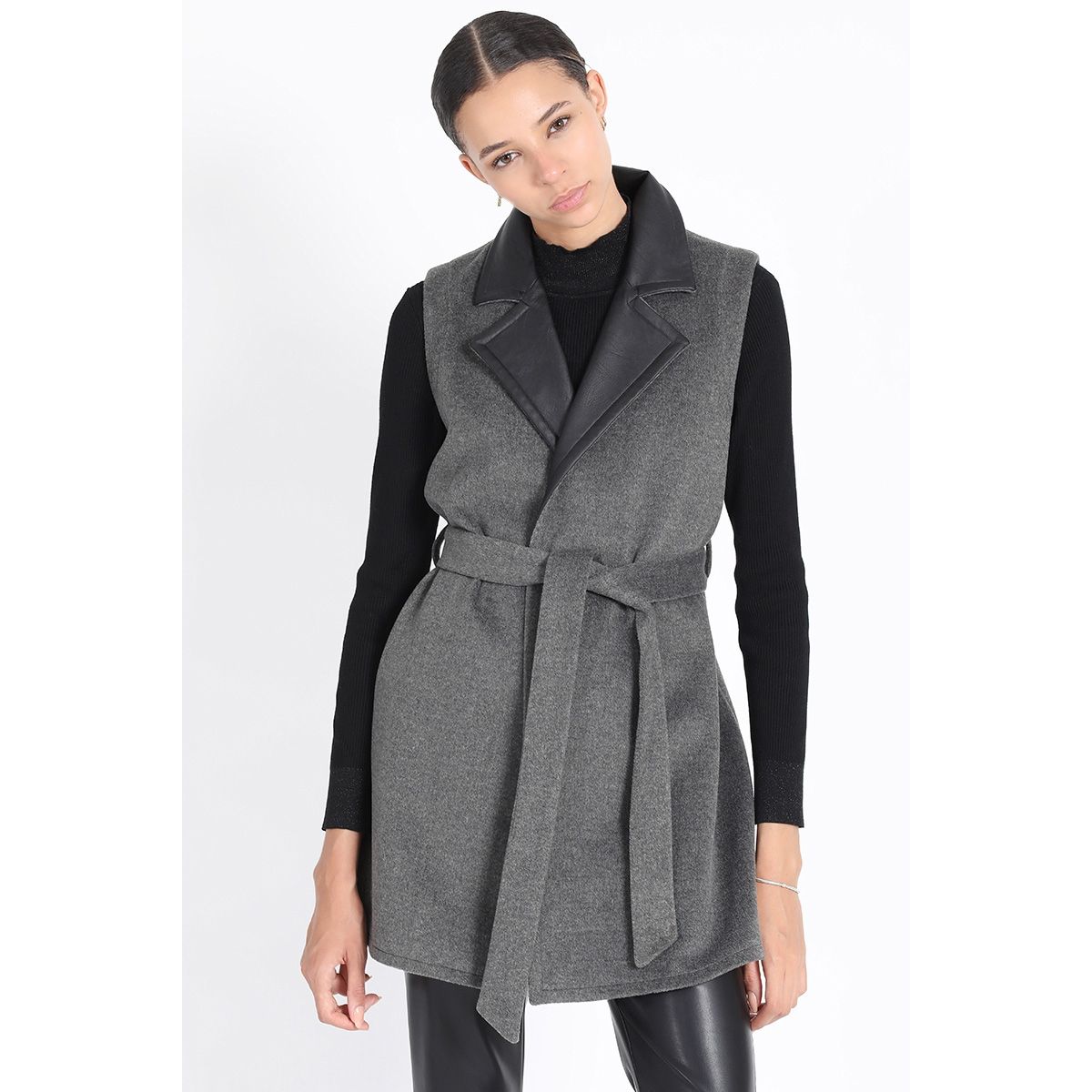 LIOLA - Chaqueton Sin Mangas, Muflon Melange Gris Liola