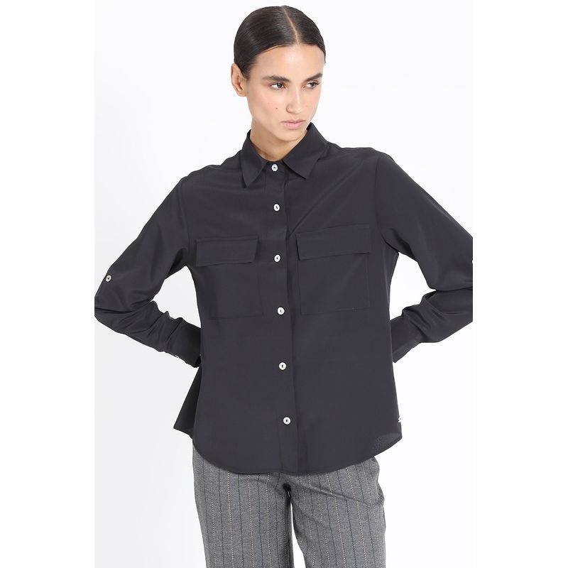 LIOLA - Blusa Bolsillos Cargo, Negro Liola