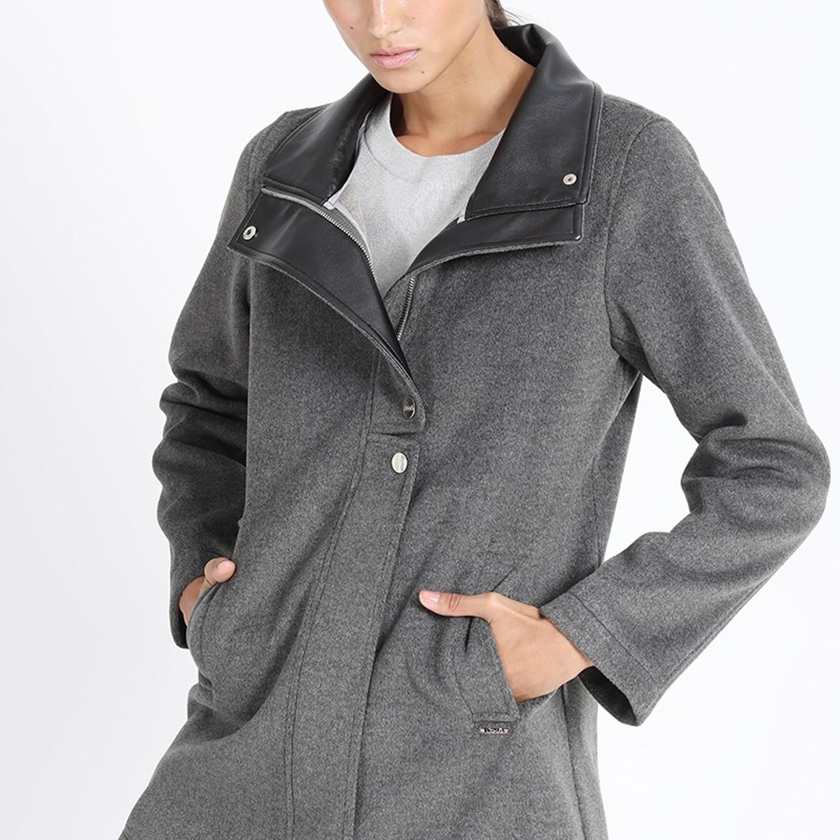LIOLA - Chaqueton Cuello Alto, Muflon Melange Gris Liola