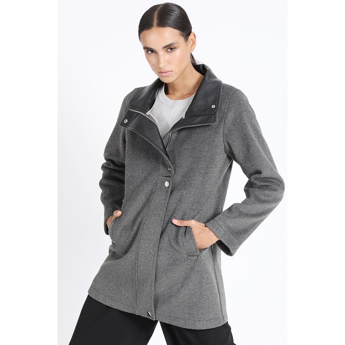 LIOLA - Chaqueton Cuello Alto, Muflon Melange Gris Liola