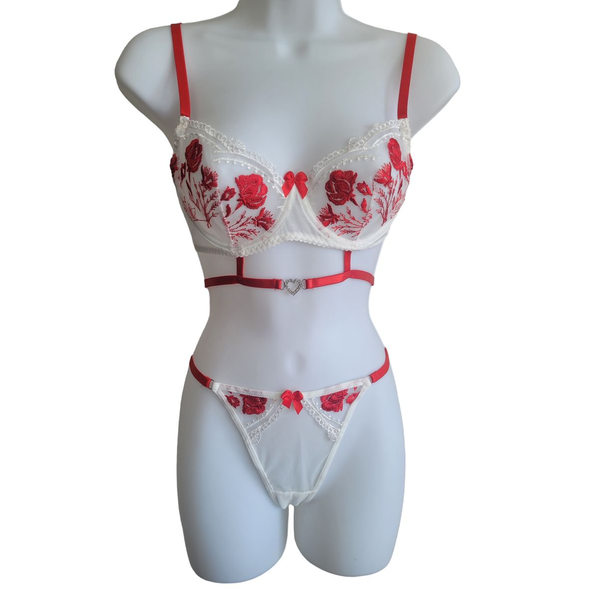 GENERICO - Conjunto de Lencería de Rosas Mujer 2 piezas